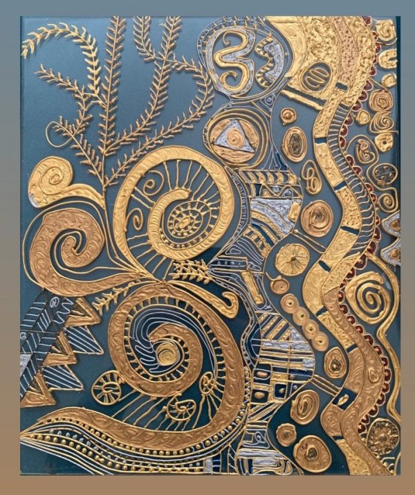 Peinture façon vitrail à la manière de Klimt